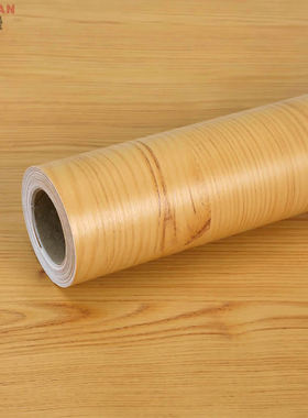 木纹贴纸衣橱柜浅黄拼木柜门仿木家具翻新贴墙纸自粘PVC防水贴纸