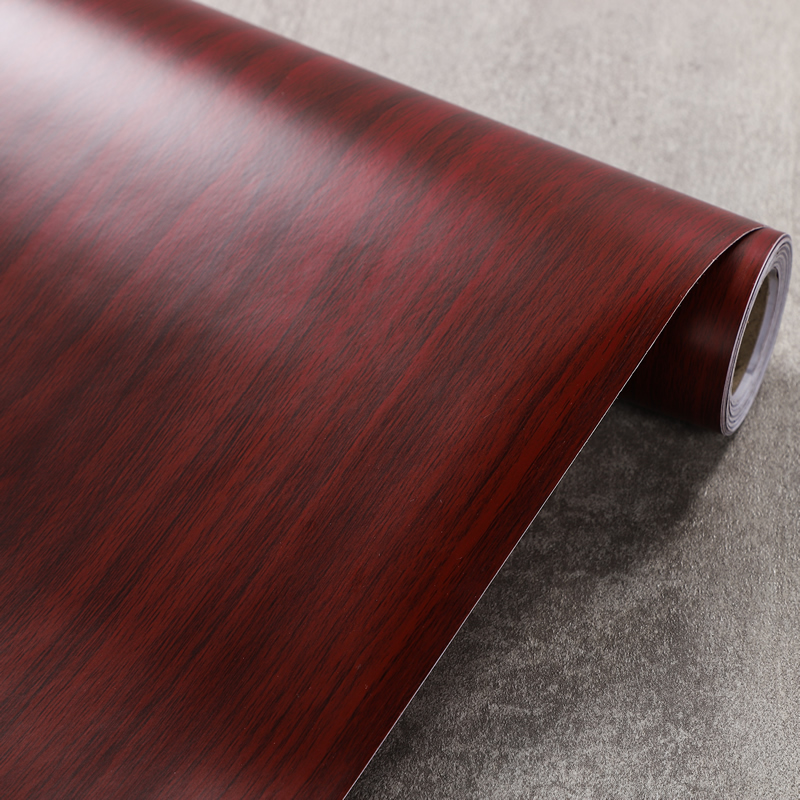 加厚中式红木纹贴纸自粘仿木防水桌面门衣柜子木板旧家具翻新贴纸