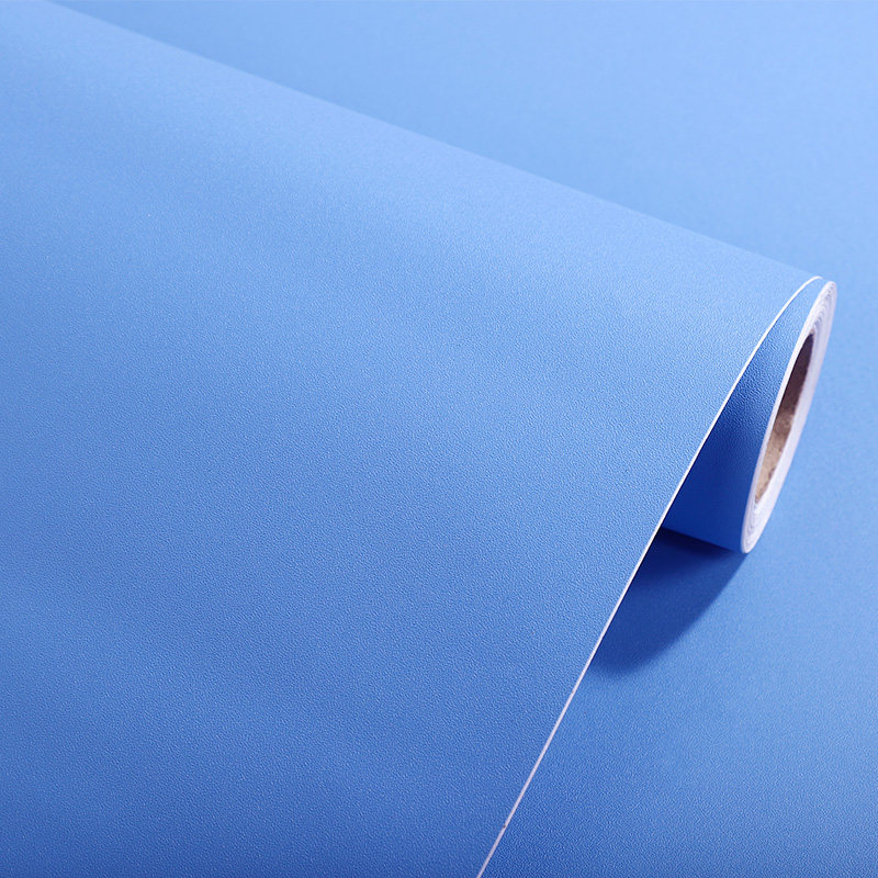 蔚蓝色纯色自粘墙纸加厚素色家居店铺大学生寝室宿舍桌面柜子壁纸