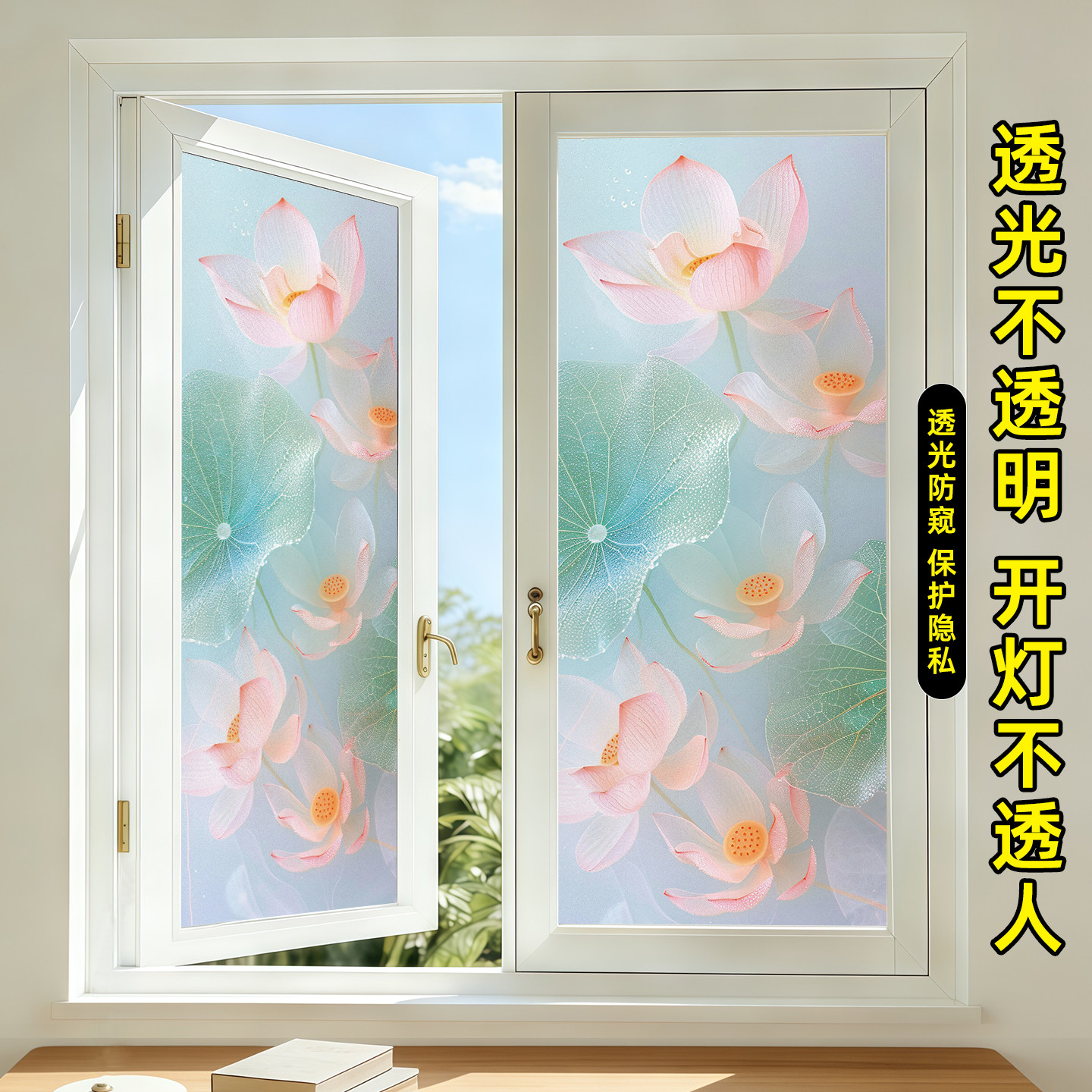 玻璃贴纸卫生间玻璃窗磨砂静电贴膜透光不透明玻璃门壁纸橱窗贴画