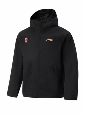 LiNing李宁篮球系列舒适休闲连帽三合一长袖棉服男款黑色曜石灰