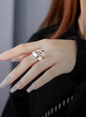 小众设计感几何曲线折叠S形戒指女时尚重工个性开口指环食指戒潮