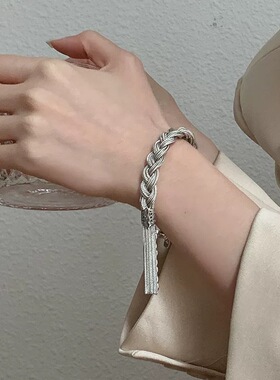 精致流苏麻花编织手链女复古重工时尚多层几何手环个性手饰配饰潮