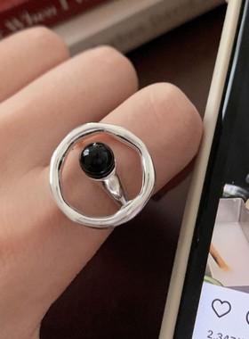 圆圈几何镂空戒指女个性时尚嘻哈朋克开口指环ins风小众食指戒潮