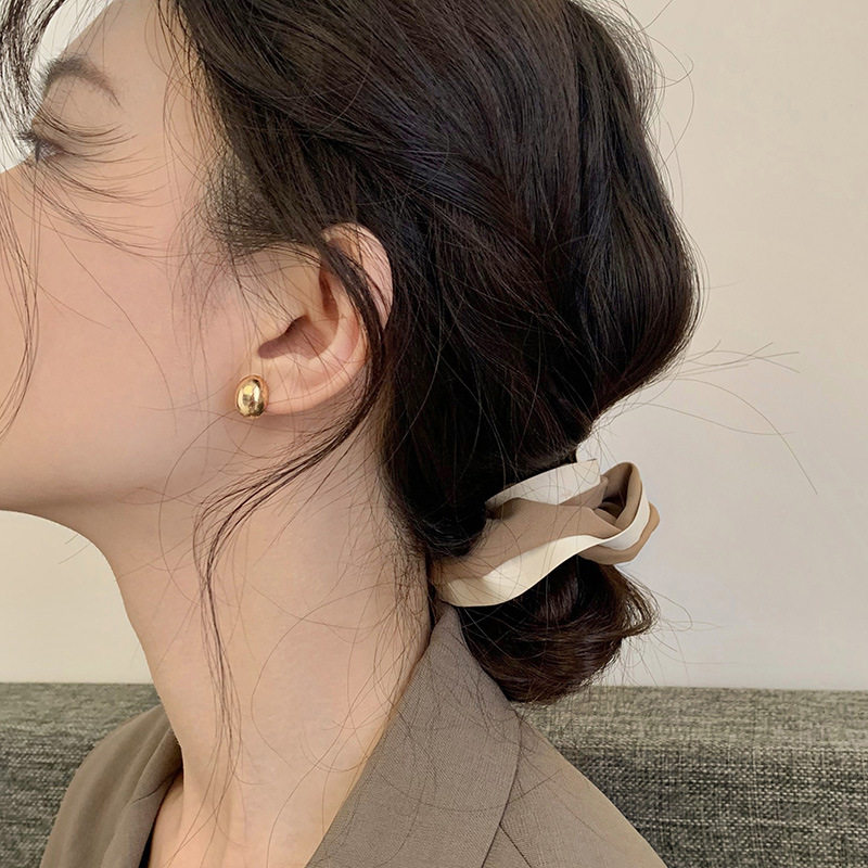 简约豆豆耳钉女韩版时尚个性气质S925镀银针几何耳环ins风耳饰品