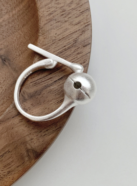 创意镀银可动木鱼开口食指戒