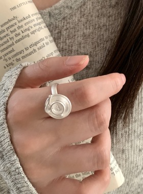 韩版咖啡杯创意戒指女简约时尚百搭气质开口指环小众网红食指戒潮