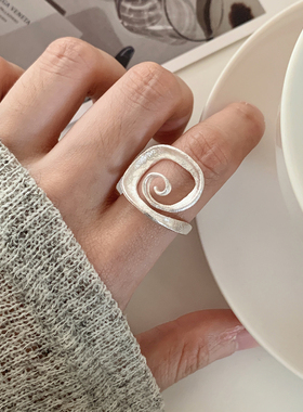 日韩风螺旋哑光女士食指戒指