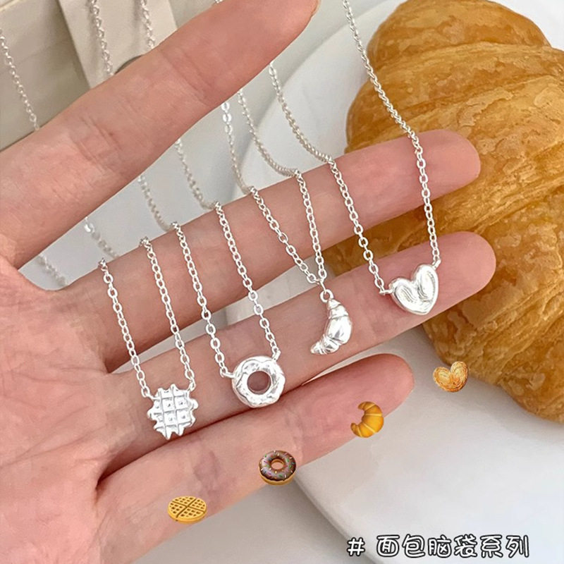 面包脑袋独特项链女简约时尚个性气质S925镀银锁骨链ins网红颈链