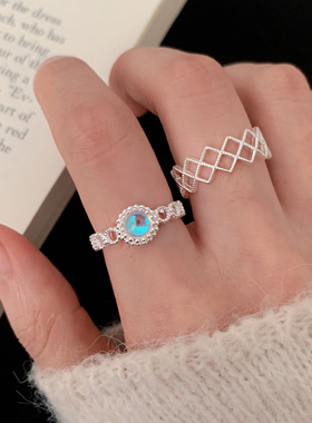 韩版甜美蕾丝镂空开口食指戒指