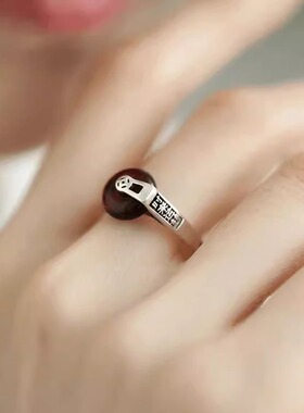 中国风平安扣戒指女时来运转民族风小众开口指环铜钱个性食指戒潮