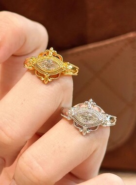 鸢尾花朵缠绕戒指女甜美时尚轻奢精致优雅百搭开口指环气质食指戒