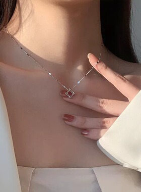 立方体几何项链女轻奢时尚高级感气质温柔锁骨链小众ins风颈链潮