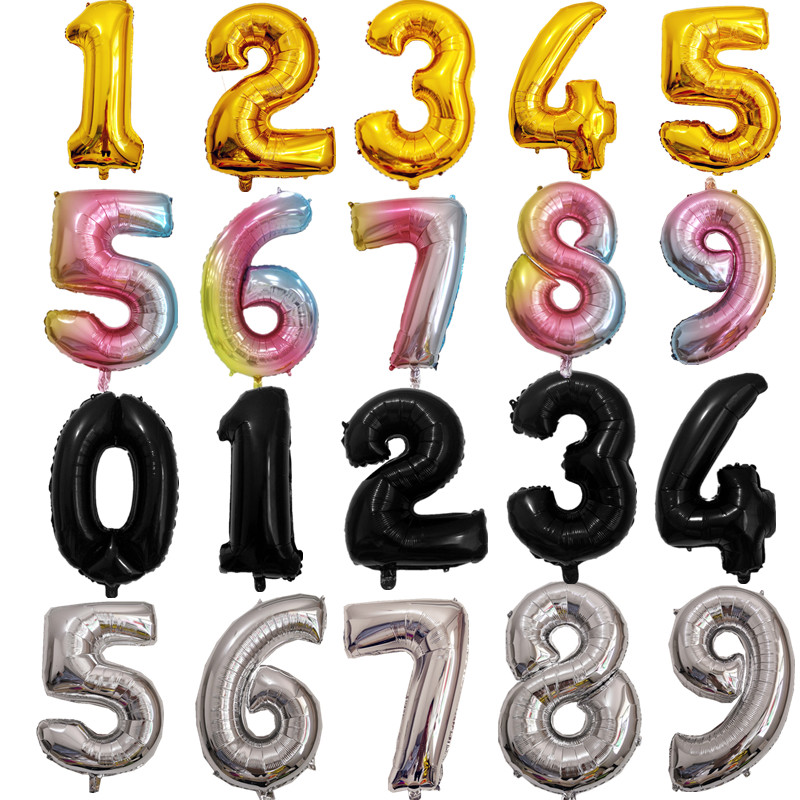 32寸数字0到9气球 儿童生日派对 装饰 婚庆婚房布置 32寸数字气球