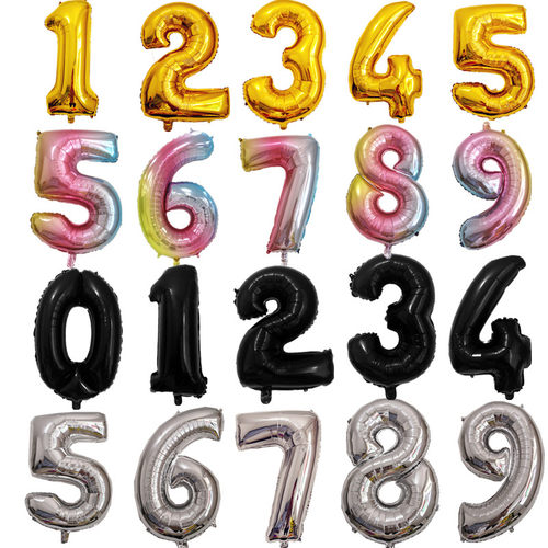 32寸数字0到9气球 儿童生日派对 装饰 婚庆婚房布置 32寸数字气球