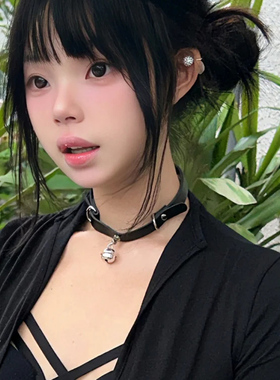 恶魔小铃铛项圈暗黑脖圈锁骨链哥特风颈链亚文化配饰甜酷choker女