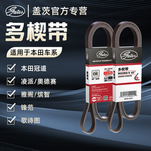 盖茨适配本田冠道凌派奥德赛雅阁缤智锋范歌诗图飞度发电机皮带