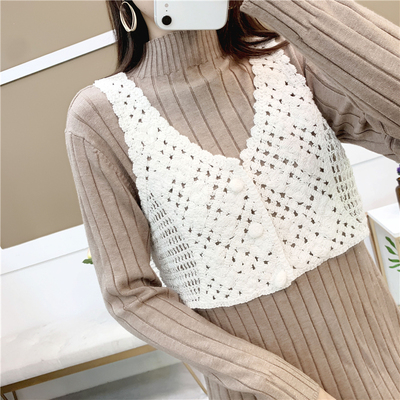针织镂空马甲春夏女马夹外套坎肩
