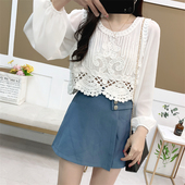 防晒上衣衬衫 新款 设计感小众洋气镂空长袖 女2026年法式 早夏雪纺衫