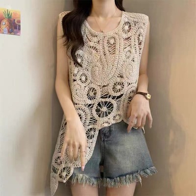 2025夏季新款镂空针织背心马甲