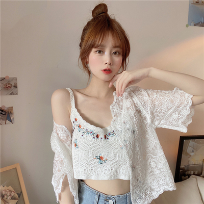 新款镂空刺绣蕾丝罩衫披肩防晒