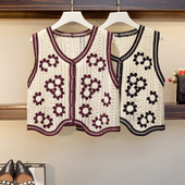 大码 日系风马甲女复古百搭小背心潮 胖妹妹mm时尚 女装 2025早春新款