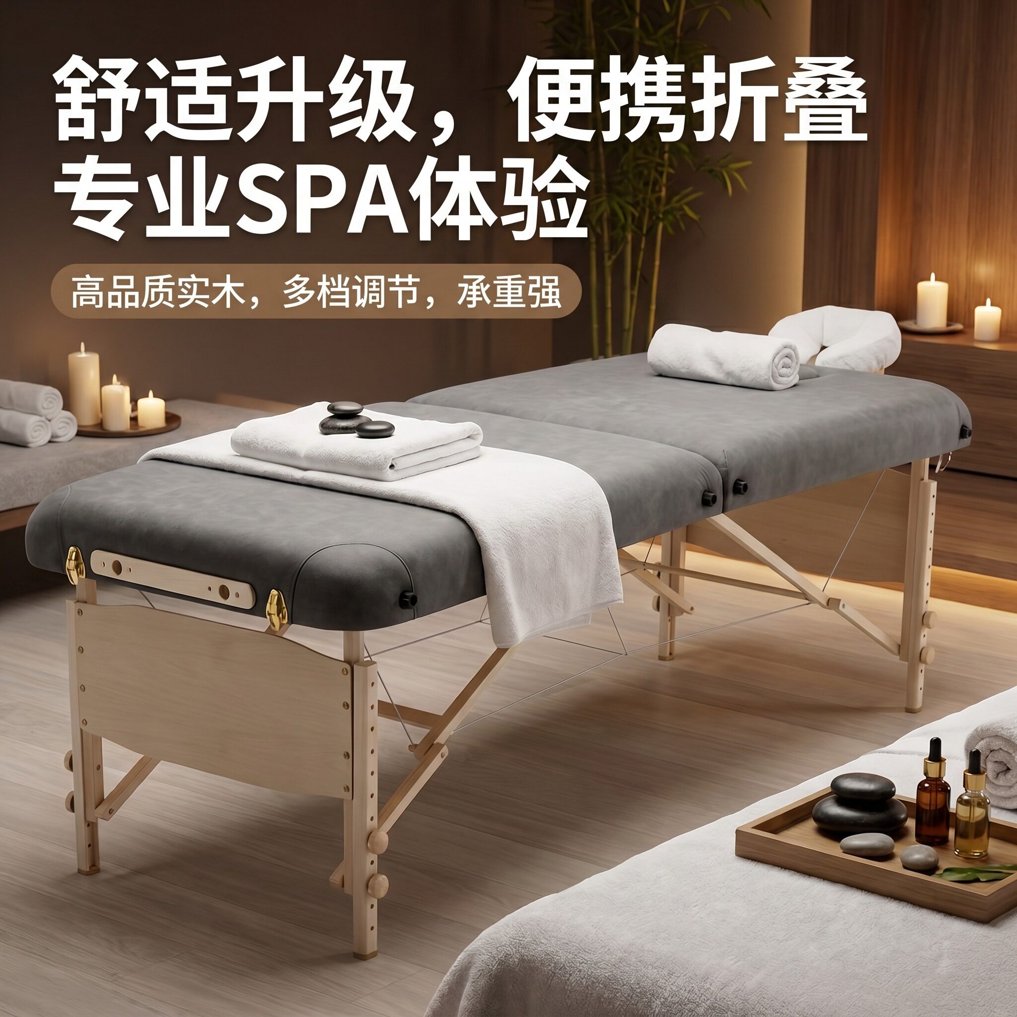 折叠按摩床便携式手提家用推拿理疗床实木美容床美容院专用刺绣床