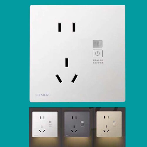西门子五孔插座带地脚灯 人体感应地脚灯人来即亮感应灯 小夜灯
