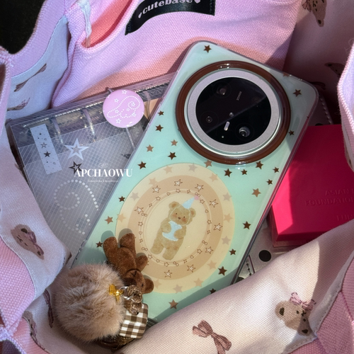 韩ins风新款小众薄荷绿星星小人适用华为mate80pro手机壳mate70pro双层IMDPura70pro少女心新款60pro＋女