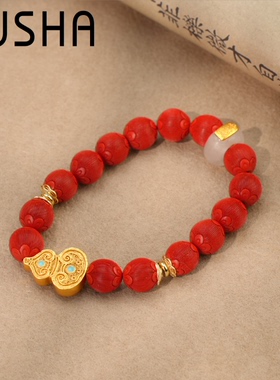 含辰砂工艺品辰砂葫芦红色新年送人时尚气质轻奢AX148