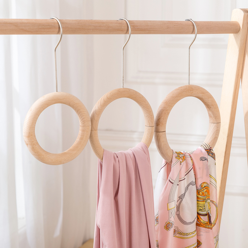 服装店实木圈圈展示钩围巾包包挂