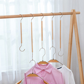 原木色s挂衣钩实木服装 店专用S钩实木木质挂衣钩衣服钩子衣架挂钩