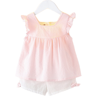 女童夏装两件套装2025年新款3夏季宝宝一岁洋气时髦4女孩夏天衣服