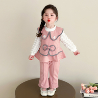 女童秋季套裝2025新款洋氣小女孩寶寶時髦衣服兒童裝三件套秋裝潮