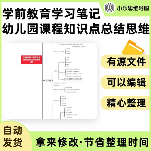 学前教育学习笔记幼儿园课程知识点总结思维导图Xmind笔记制作