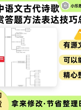 高中语文古代诗歌鉴赏答题方法表达技巧总结思维导图Xmind笔记