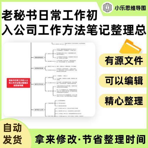 老秘书日常工作初入公司工作方法笔记整理总结思维导图Xmind笔记