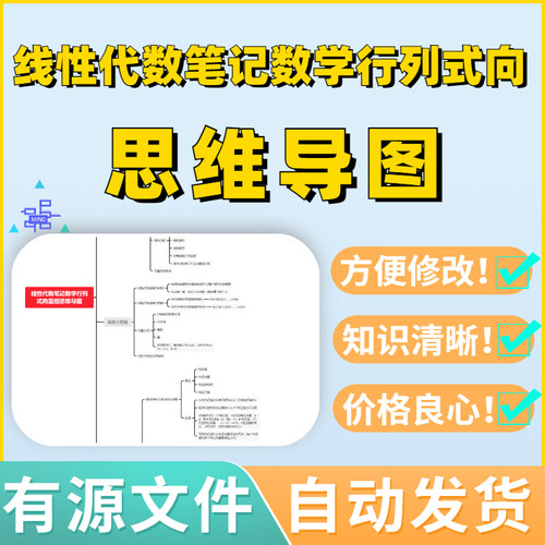线性代数笔记数学行列式向量组思维导图Xmind模板笔记制作电子版