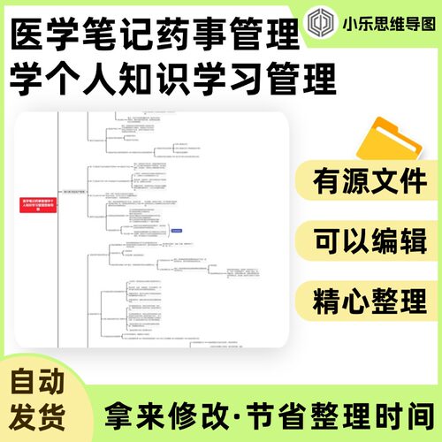 医学笔记药事管理学个人知识学习管理思维导图Xmind笔记制作电子
