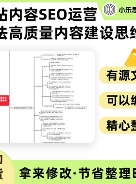 网站内容SEO运营方法高质量内容建设思维导图Xmind笔记制作电子版