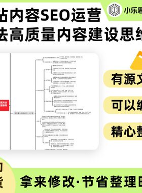 网站内容SEO运营方法高质量内容建设思维导图Xmind笔记制作电子版