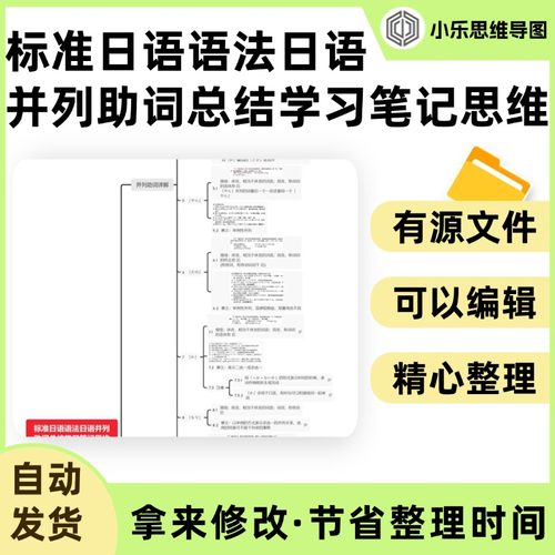 标准日语语法日语并列助词总结学习笔记思维导图Xmind笔记制作电