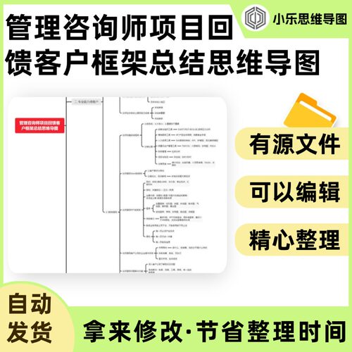 管理咨询师项目回馈客户框架总结思维导图Xmind笔记制作电子版