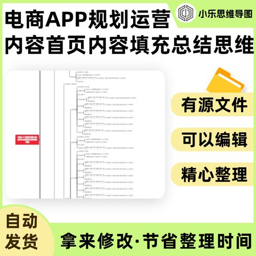 电商APP规划运营内容首页内容填充总结思维导图Xmind笔记制作电子