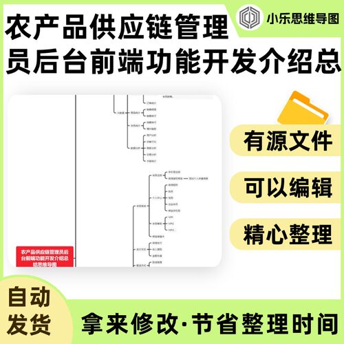 农产品供应链管理员后台前端功能开发介绍总结思维导图Xmind笔记