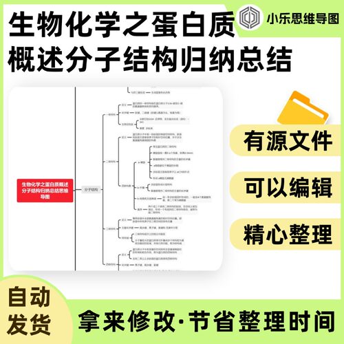 生物化学之蛋白质概述分子结构归纳总结Xmind笔记制作电子
