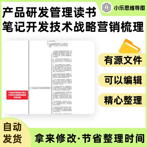 产品研发管理读书笔记开发技术战略营销梳理思维导图Xmind笔记制