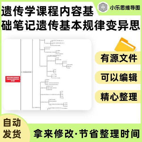 遗传学课程内容基础笔记遗传基本规律变异思维导图Xmind笔记制作