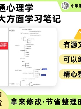 普通心理学十大方面学习笔记总结概括思维导图Xmind笔记制作电子