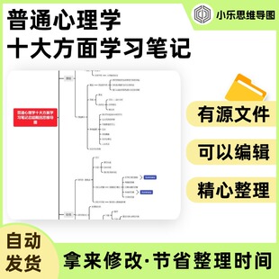 普通心理学十大方面学习笔记总结概括思维导图Xmind笔记制作电子